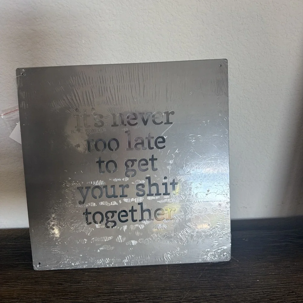 Primitives By Kathy Metal Sign humor office bathroom decor funny quote